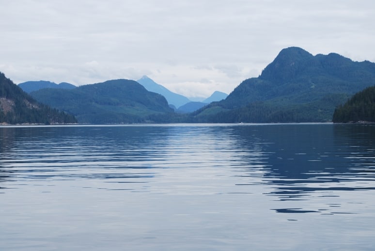 The view looking NE up Mayne Passage is always a nice one – with the high mountains in the background. It’s even nicer when the water is so calm.
