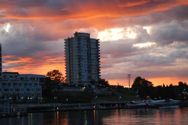 Nanaimo sunset from Flying Colours moored at Cameron Island. For some reason the sunsets over Vancouver Island this summer have been spectacular – almost as if there’s been a volcano eruption somewhere west of us.